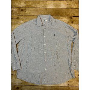 1st Mountain Button Up Shirt in Grey White Stripe